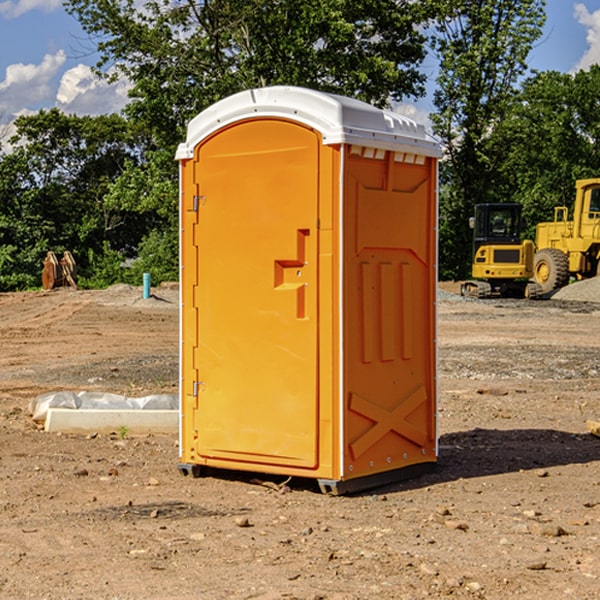 how often are the portable restrooms cleaned and serviced during a rental period in Atwood IL